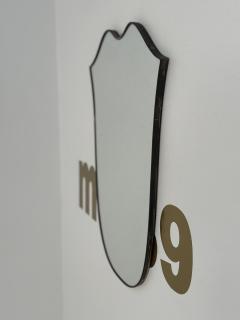 Vintage Italian Curvilinear Brass Wall Mirror 1980s - 3636458