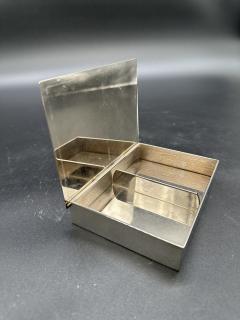 Vintage Italian Decorative Rectangular Chrome and Brass Box 1980s - 3689972