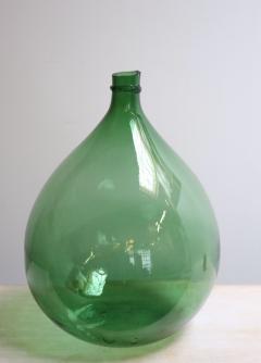 Vintage Italian Emerald Green Blown Glass Teardrop Form Demijohn Carboy - 4451383