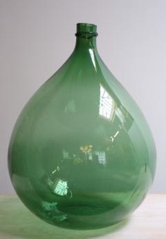 Vintage Italian Emerald Green Blown Glass Teardrop Form Demijohn Carboy - 4451389