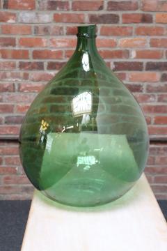 Vintage Italian Emerald Green Blown Glass Teardrop Form Demijohn Carboy - 4451390