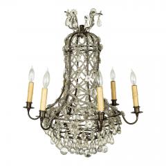 Vintage Italian Glass and Crystal Chandelier - 2313183