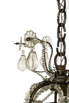 Vintage Italian Glass and Crystal Chandelier - 2313187
