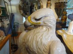 Vintage Italian Glazed Terracotta Eagle Sculpture - 3667781