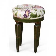 Vintage Italian Green Painted Scalamandre Botanical Footstool Stool - 4215887