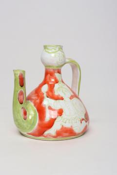 Vintage Italian Hand Painted Ceramic Figural Pitcher Vase by Giovanni de Simone - 4770553