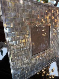 Vintage Italian Hand Woven Silver Plate Picture Frame 1970s - 4695653