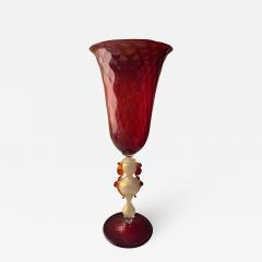 Vintage Italian Handcrafted Chalice in Blown Murano Red Glass - 2337113