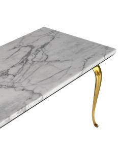 Vintage Italian Hollywood Regency Long Rectangular Marble Brass Coffee Table - 4264945