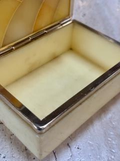 Vintage Italian Honey Marble and Brass Decorative Box - 4706533
