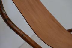 Vintage Italian Leather and Wood Rocking Chair 1960s - 3145695