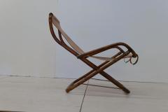 Vintage Italian Leather and Wood Rocking Chair 1960s - 3145697