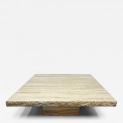 Vintage Italian Live Edge Travertine Stone Coffee Table Post modern - 3539192