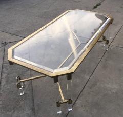 Vintage Italian Lucite and Brass Coffee Table - 334910