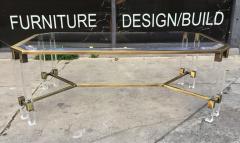 Vintage Italian Lucite and Brass Coffee Table - 334912