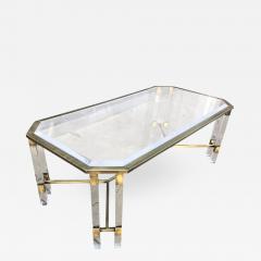 Vintage Italian Lucite and Brass Coffee Table - 335074