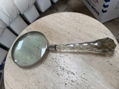Vintage Italian Magnifying Glass with Faceted Crystal Handle - 4706476