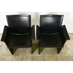 Vintage Italian Matteo Grassi Leather Armchairs - 3964331