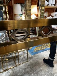 Vintage Italian Mid Century Brass Wall Mirror 1970s - 3038481