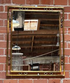 Vintage Italian Mid Century Brass Wall Mirror 1970s - 3038482