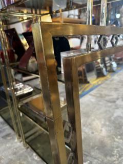 Vintage Italian Mid Century Brass Wall Mirror 1970s - 3038483