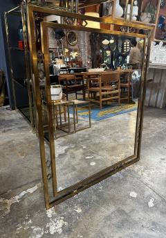 Vintage Italian Mid Century Brass Wall Mirror 1970s - 3038484