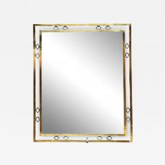 Vintage Italian Mid Century Brass Wall Mirror 1970s - 3044846