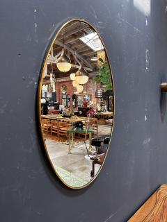 Vintage Italian Oval Brass Wall Mirror 1970s - 3307628