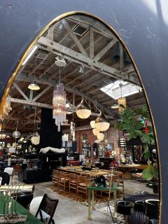Vintage Italian Oval Brass Wall Mirror 1970s - 3307629