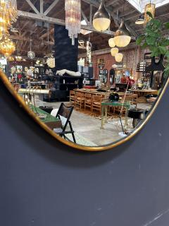Vintage Italian Oval Brass Wall Mirror 1970s - 3307630