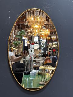 Vintage Italian Oval Brass Wall Mirror 1970s - 3307642