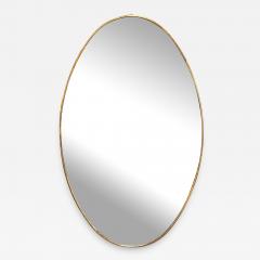 Vintage Italian Oval Brass Wall Mirror 1970s - 3308661
