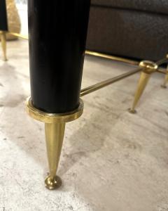 Vintage Italian Oval Ebonized Dining Table resting on a Bronze Base - 4512413