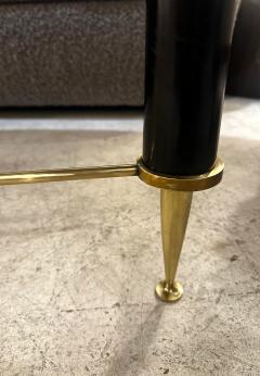 Vintage Italian Oval Ebonized Dining Table resting on a Bronze Base - 4512414