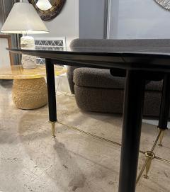 Vintage Italian Oval Ebonized Dining Table resting on a Bronze Base - 4512419