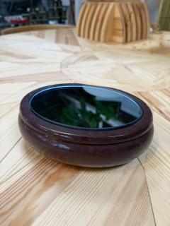 Vintage Italian Oval Vanity Box with Smoked Mirror - 4776851