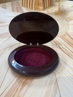 Vintage Italian Oval Vanity Box with Smoked Mirror - 4776854