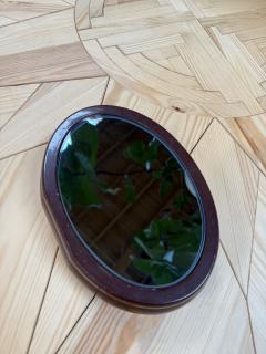 Vintage Italian Oval Vanity Box with Smoked Mirror - 4776856