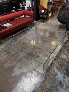 Vintage Italian Oversize Full Glass Coffee Table By Glas Italia 1960 - 3262256