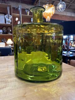 Vintage Italian Oversize Murano Green Vase 1980s - 3431090