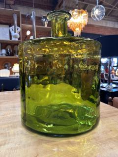 Vintage Italian Oversize Murano Green Vase 1980s - 3431091