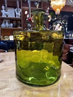 Vintage Italian Oversize Murano Green Vase 1980s - 3431093