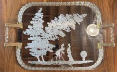 Vintage Italian Oversize Tray in Murano and Brass 1960s - 3430445