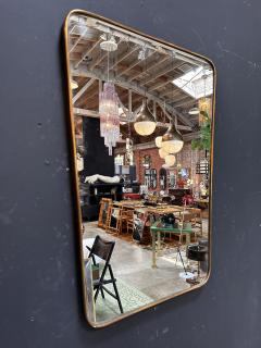 Vintage Italian Rectangular Brass Wall Mirror 1980s - 3307874