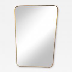 Vintage Italian Rectangular Brass Wall Mirror 1980s - 3310237