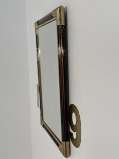 Vintage Italian Rectangular Brass and Glass Wall Mirror 1980s - 3636536