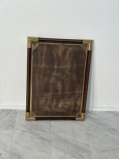Vintage Italian Rectangular Brass and Glass Wall Mirror 1980s - 3636540