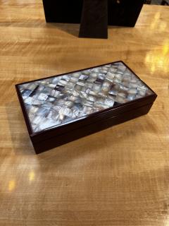 Vintage Italian Rectangular Oversize Wood Box 1980s - 3381250