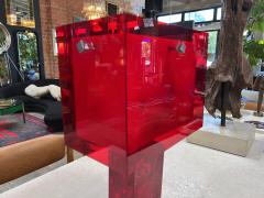 Vintage Italian Red Acrylic Table Lamp 1980s - 3258003