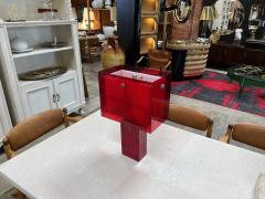 Vintage Italian Red Acrylic Table Lamp 1980s - 3258004